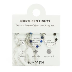 Nymph Spirit Gemstone Ring Set - Northern Lights
