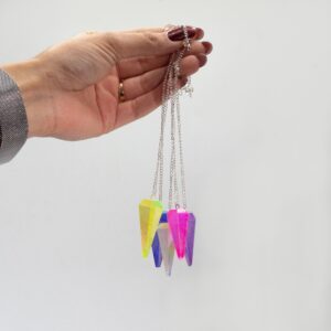 Six Sided Pendulum - Aurora Crystal Peach - 4cm