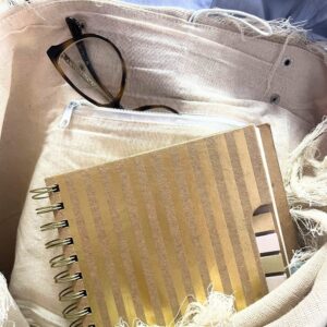 Natural Tote Bag Leather Handle - Mandala