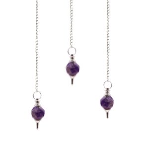 Faceted Gemstone Pendulum - Amethyst