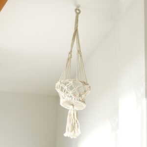 Macrame Pot Holder - Single Small Pot