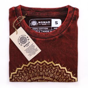 Small Stone Washed Teashirt - Mandala - Maroon