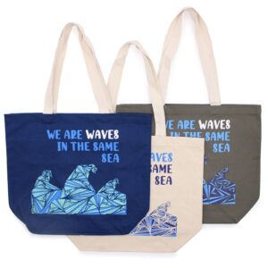 Printed Cotton Bag - We are Waves - Grey
