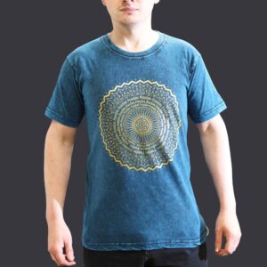 Small Stone Washed Teashirt - Mandala - Blue