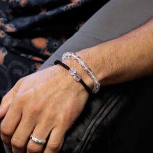 Gemstone Double Power Bracelets- Rock Quartz