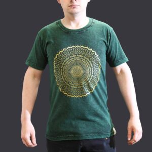 Small Stone Washed Teashirt - Mandala - Green