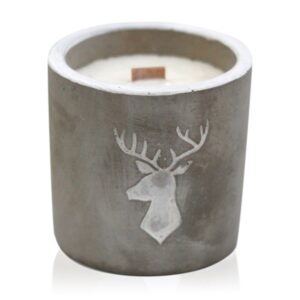 Med Concrete Soy Candle - Stag Head - Whiskey & Woodsmoke