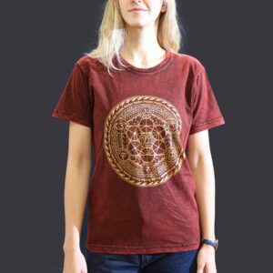 Small Stone Washed Teashirt - Chakra - Maroon