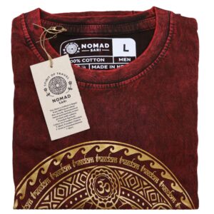 Large Stone Washed Teashirt - Chakra - Maroon
